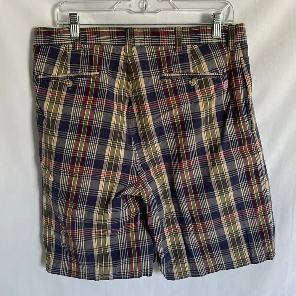 Polo By Ralph Lauren Madras Shorts Plaid Bleeker Fit Golf Vintage Men 34
